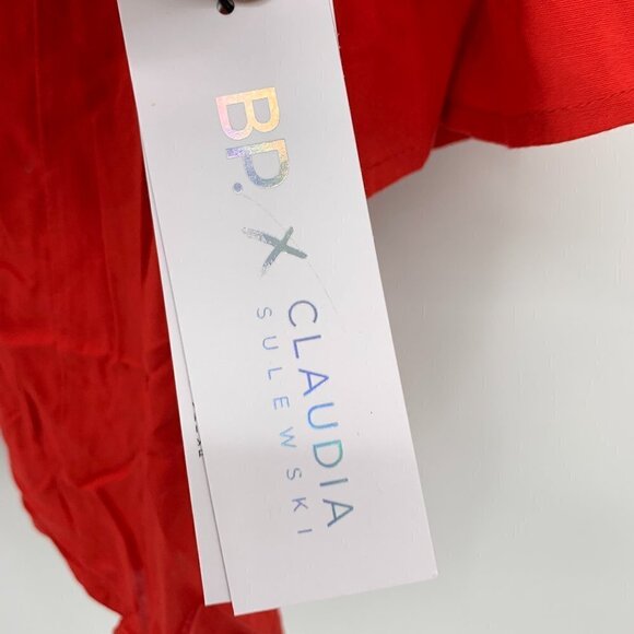 BP X Claudia Sulewski Tie Neck Red Polish Top XL - Picture 10 of 10